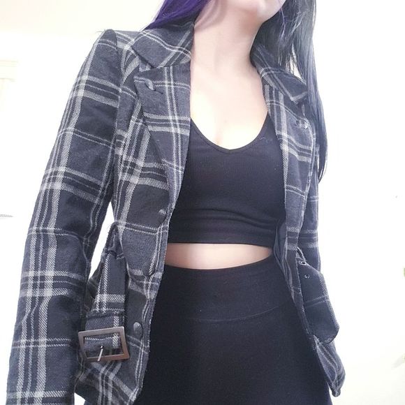 Smart Set Plaid Wool Pea Coat - Picture 7 of 15